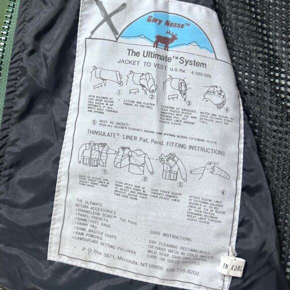 Gary Nesse Missoula MT 80s Vintage Ultimate System Green Nylon Suede Jacket M - Picture 6 of 6